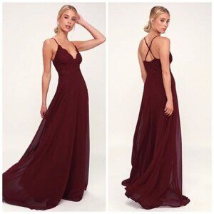 Lulu's Burgundy Maxi Dress